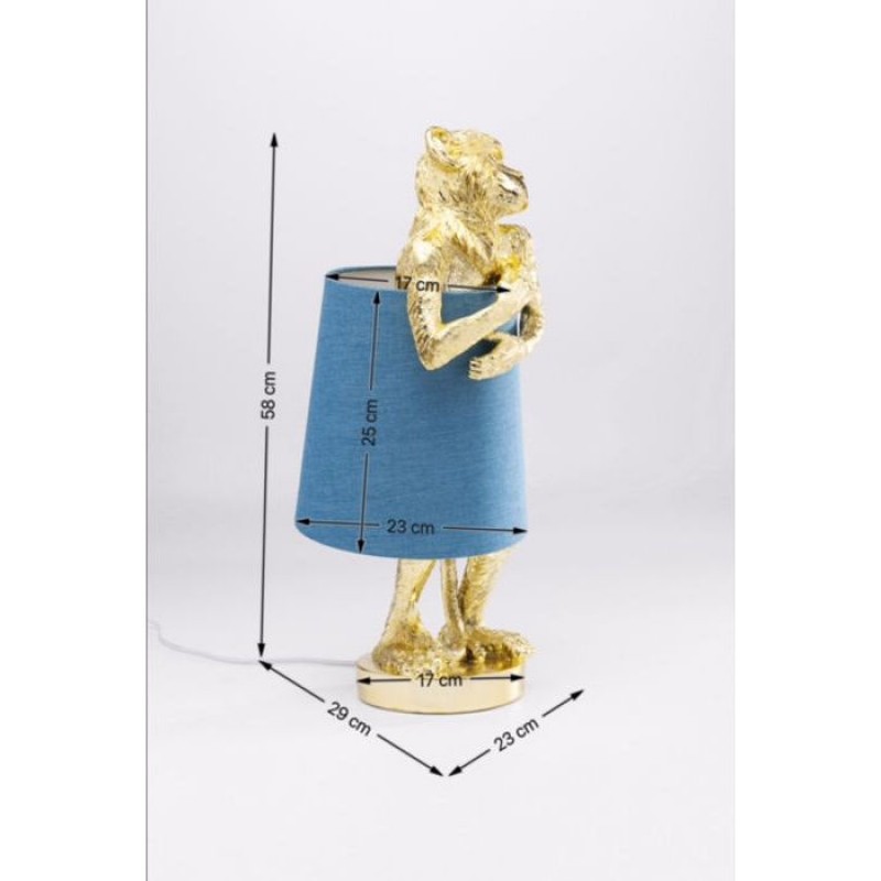 Table Lamp Animal Monkey Gold Blue